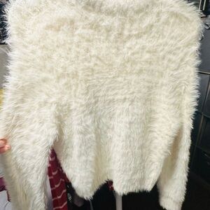Elegant Ivory Fuzzy Sweater